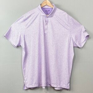 Johnnie O Polo Shirt Size XXL Tulip Purple Micro Dot Print Park City Golf Club